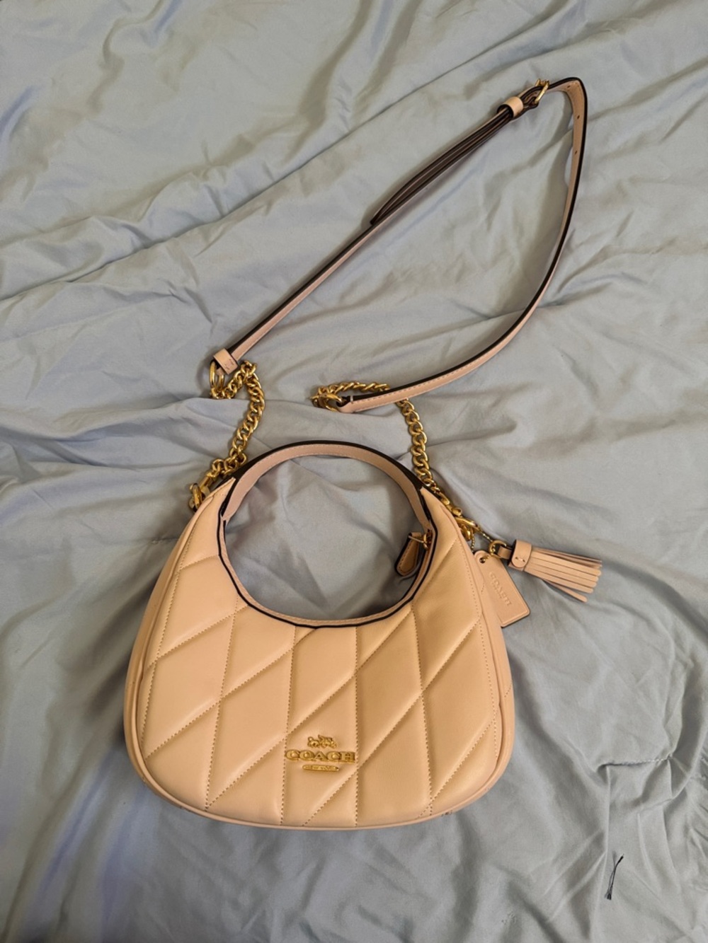 Coach Quilted Leather Shoulder Bag in Blush